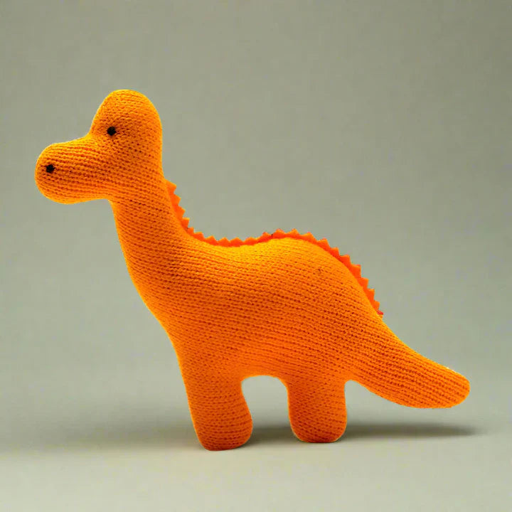 Orange Diplodocus Flat Sensory Baby Toy - BY4071 - Uneeka